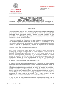 Reglamento de Evaluación - Universidad de Salamanca