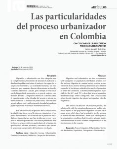 Las particularidades del proceso urbanizador en Colombia