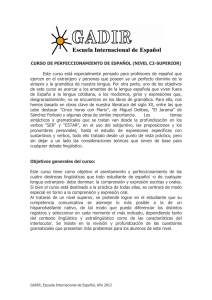 CURSO DE PERFECCIONAMIENTO DE ESPAÑOL (NIVEL C2