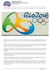 Canoistas cubanos por subir al podio olímpico en Río de Janeiro