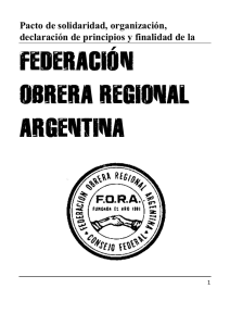 Pacto de solidaridad - Inicio - Federación Obrera Regional Argentina