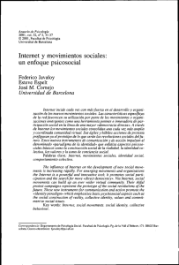 Internet y movimientos sociales: un enfoque psicosocial