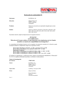 Declaración de conformidad CE 89/336/CEE con modificaciones