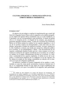 2. Cultura epigráfica y romanización en el ámbito ibérico meridional