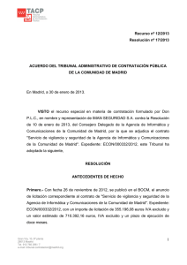 Resolución 17/2013, de 30 de enero.
