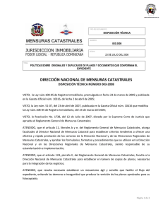 DIRECCIÓN NACIONAL DE MENSURAS CATASTRALES