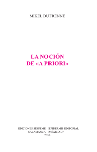 a priori - Ediciones Sígueme