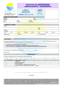 Solicitud de Certificado de posibilidad abastecimiento