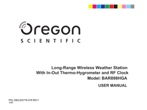 Model: BAR898HGA Long-Range Wireless Weather Station With In
