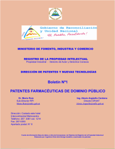 Patentes Farmacéuticas en Dominio Público en Nicaragua