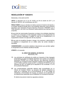 resolución nº 1536/2015 - Secretaría Nacional del Deporte