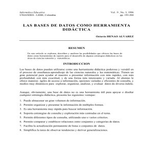Las bases de datos como herramienta did&aacute;ctica
