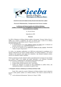 Procesos de Modernización y Transparencia de las FFAA.