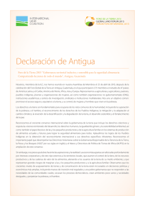 Declaración de Antigua - International Land Coalition