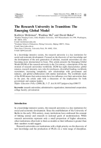 The Research University in Transition: The Emerging Global Model