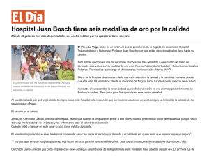 Hospital Juan Bosch tiene seis medallas de oro por la