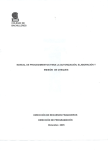 Manual de Procedimientos para la Autorización, Elaboración y