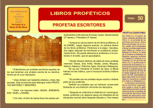 LIBROS PROFÉTICOS PROFETAS ESCRITORES