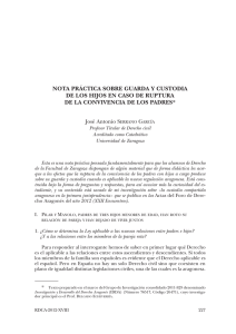 Nota práctica sobre guarda y custodia de los hijos en caso de