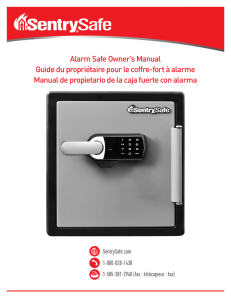 Alarm Safe Owner`s Manual Guide du propriétaire