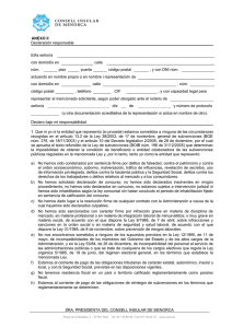 Declaració responsable - Consell Insular de Menorca