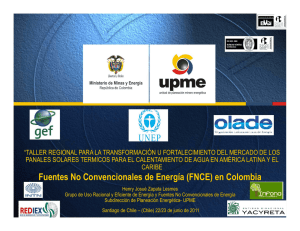 Fuentes No Convencionales de Energía (FNCE) en Colombia