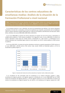 Características de los centros educativos de enseñanzas medias