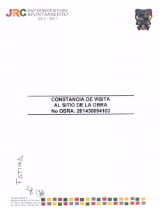 constancia de visita al sitio de la obra