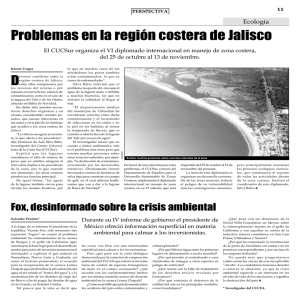 Problemas en la región costera de Jalisco