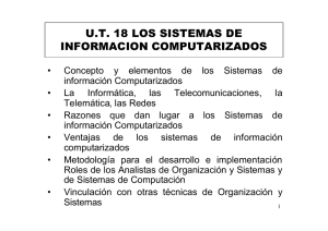 U.T. 18 LOS SISTEMAS DE INFORMACION COMPUTARIZADOS