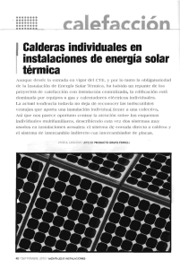 Calderas individuales en instalaciones de energra solar