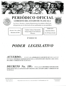 DECRETO No. 189 - Gobierno del Estado de Tlaxcala