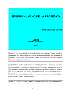 SENTIDO HUMANO DE LA PROFESIÓN