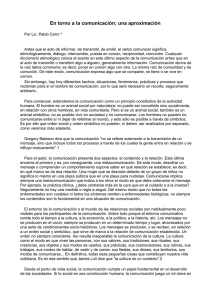 En torno a la comunicación: una aproximación