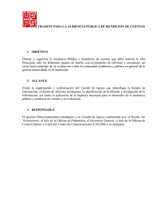 TRAMITE PARA LA AUDIENCIA PÚBLICA DE RENDICION DE