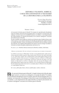 historia y filosofía. sobre el carácter contingente o necesario de la