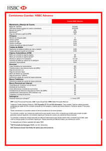 Comisiones Cuentas HSBC Advance