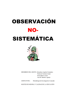 observación no- sistemática - Universidad Autónoma de Madrid