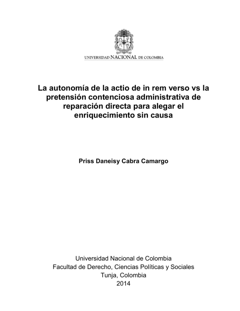 La autonomía de la actio de