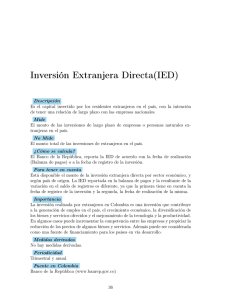 Inversión Extranjera Directa(IED)