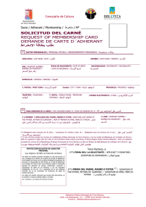 solicitud del carné request of membership card demande de carte d