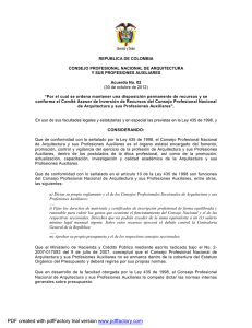 Acuerdo 2 de 2012 - Disposición permanente de recursos y