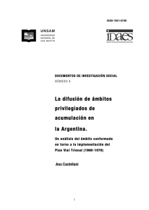 La difusión de ámbitos privilegiados de acumulación en la Argentina.