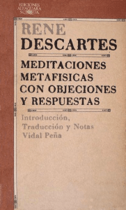Descartes. Meditaciones metafísicas (Tr. Vidal Peña)