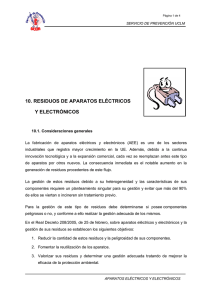 10. RESIDUOS DE APARATOS ELÉCTRICOS Y ELECTRÓNICOS