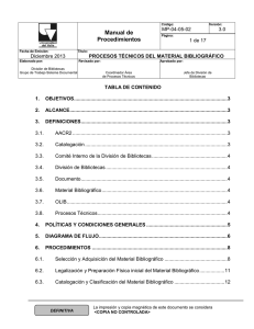 Procesos Técnicos del Material Bibliográfico MP-04-05-02