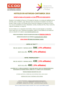 Oferta Exclusiva para Afiliados/as Hoteles en Asturias