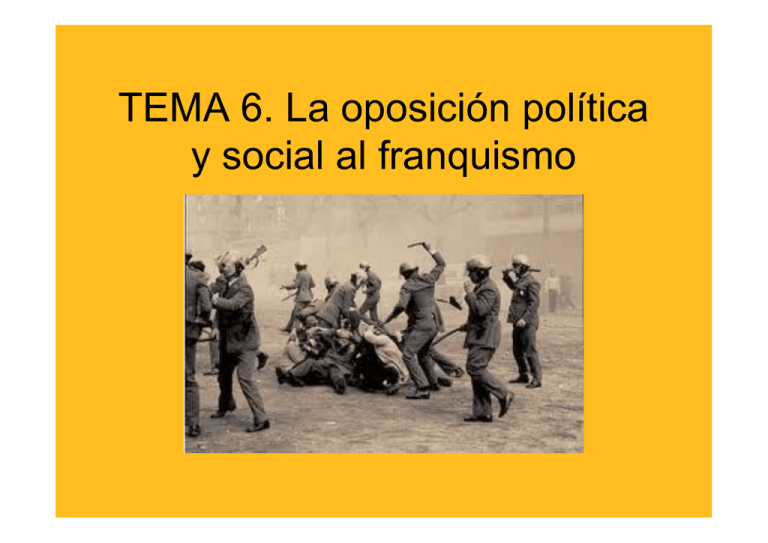 TEMA 6. La Oposición Política Y Social Al Franquismo