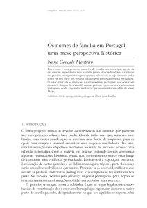 Os nomes de família em Portugal: uma breve perspectiva histórica