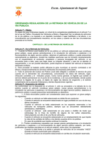 ordenanza reguladora de la retirada de vehículos de la vía publica